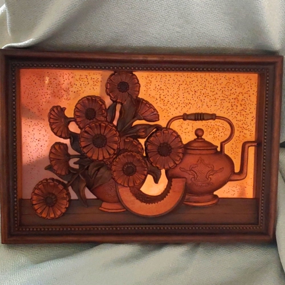 Vintage Copper 3D decorative kitchen framed wall art